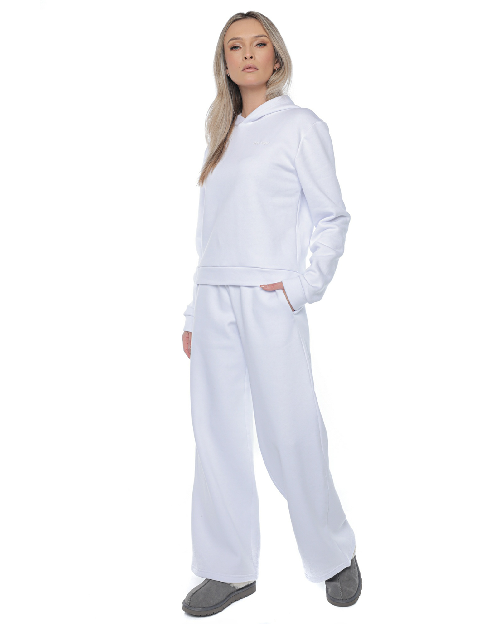 Trening: Hanorac si pantaloni evazati LADY WHITE - Image 4